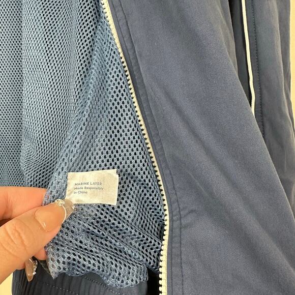 Marine Layer Men’s Zip Jacket Size M Retro Track Bomber Stranger Things 80s NWT - Picture 7 of 11